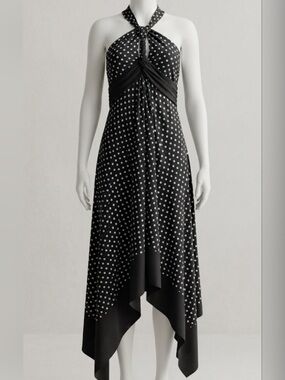 Black Polka Dot Asymmetrical Dress - Timeless Women’s Style
